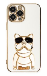 Eiroo Bulldog iPhone 15 Pro Max Standlı Kamera Korumalı Silikon Kılıf - 4