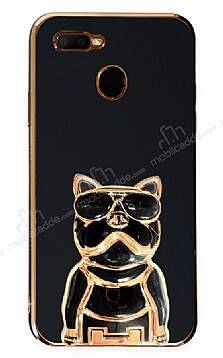 Eiroo Bulldog Oppo A12 Standlı Siyah Silikon Kılıf - 1