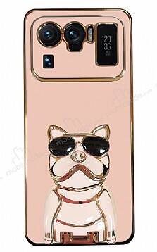 Eiroo Bulldog Xiaomi Mi 11 Ultra Standlı Pembe Silikon Kılıf - 1