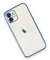 Eiroo Camera Protect iPhone 12 Pro 6.1 inç Kamera Korumalı Mavi Silikon Kılıf - 3