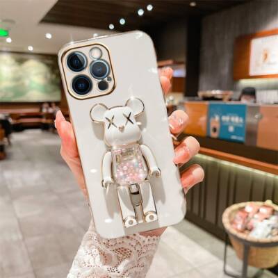 Eiroo Candy Bear iPhone 15 Pro Max Standlı Kamera Korumalı Silikon Kılıf - 2