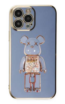 Eiroo Candy Bear iPhone 15 Pro Max Standlı Kamera Korumalı Silikon Kılıf - 4