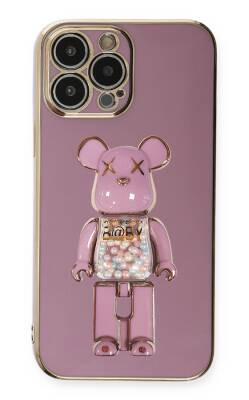 Eiroo Candy Bear iPhone 15 Pro Max Standlı Kamera Korumalı Silikon Kılıf - 7