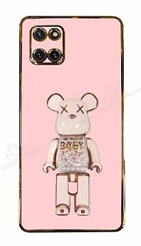 Eiroo Candy Bear Samsung Galaxy Note 10 Lite Standlı Pembe Silikon Kılıf - 1