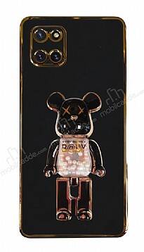 Eiroo Candy Bear Samsung Galaxy Note 10 Lite Standlı Siyah Silikon Kılıf - 1