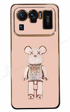 Eiroo Candy Bear Xiaomi Mi 11 Ultra Standlı Pembe Silikon Kılıf - 1