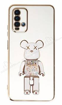 Eiroo Candy Bear Xiaomi Poco M3 Standlı Beyaz Silikon Kılıf - 1