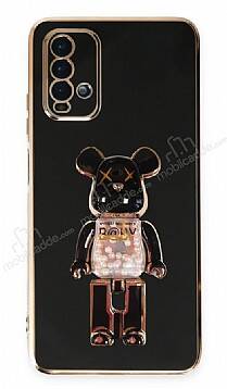 Eiroo Candy Bear Xiaomi Poco M3 Standlı Siyah Silikon Kılıf - 1