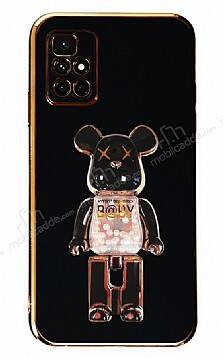 Eiroo Candy Bear Xiaomi Redmi 10 Standlı Siyah Silikon Kılıf - 1