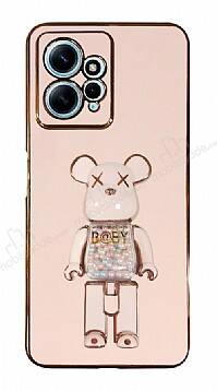 Eiroo Candy Bear Xiaomi Redmi Note 12 4G Standlı Pembe Silikon Kılıf - 1