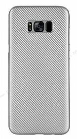 Eiroo Carbon Thin Samsung Galaxy S8 Plus Ultra İnce Silver Silikon Kılıf - 1