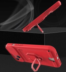 Eiroo Card Magnet iPhone 14 Kartlıklı Lila Silikon Kılıf - 3