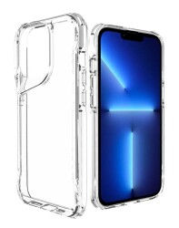 Eiroo Chic iPhone 13 Pro Silikon Kenarlı Şeffaf Rubber Kılıf - 1