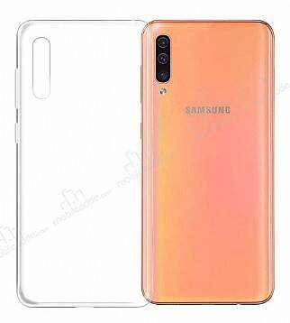 Eiroo Clear Hybrid Samsung Galaxy A50 Silikon Kenarlı Şeffaf Rubber Kılıf - 1