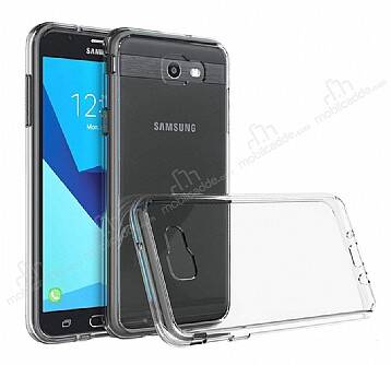 Eiroo Clear Hybrid Samsung Galaxy J7 Prime Silikon Kenarlı Şeffaf Rubber Kılıf - 1