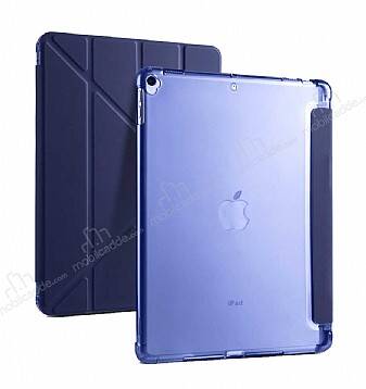 Eiroo Fold Apple iPad 10.2 (2021) Kalemlikli Standlı Lacivert Kılıf - 1