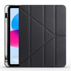 Eiroo Fold iPad 10.9 2022 10. Nesil Kalemlikli Standlı Siyah Kılıf - 1