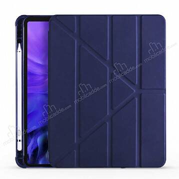 Eiroo Fold Samsung Galaxy Tab S7 T870 Kalemlikli Standlı Lacivert Kılıf - 1