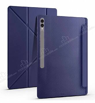 Eiroo Fold Samsung Galaxy Tab S9 / Tab S9 FE Kalemlikli Standlı Lacivert Kılıf - 1