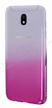 Eiroo Gradient Samsung Galaxy J7 Pro 2017 Geçişli Pembe Rubber Kılıf - 1