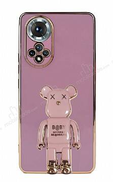 Eiroo Honor 50 Baby Bear Standlı Mor Silikon Kılıf - 1