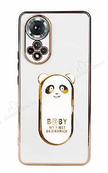 Eiroo Honor 50 Baby Panda Standlı Beyaz Silikon Kılıf - 1