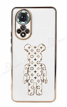 Eiroo Honor 50 Bearbrick Standlı Beyaz Silikon Kılıf - 1