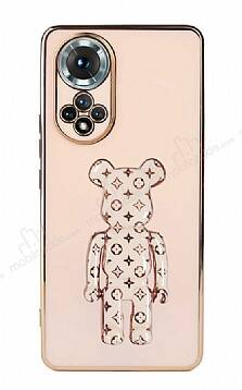 Eiroo Honor 50 Bearbrick Standlı Pembe Silikon Kılıf - 1