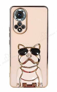 Eiroo Honor 50 Bulldog Standlı Pembe Silikon Kılıf - 1