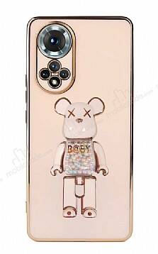 Eiroo Honor 50 Candy Bear Standlı Pembe Silikon Kılıf - 1