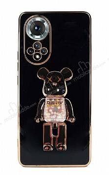 Eiroo Honor 50 Candy Bear Standlı Siyah Silikon Kılıf - 1