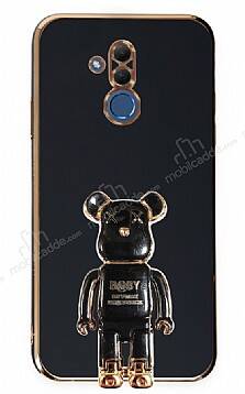 Eiroo Huawei Mate 20 Lite Baby Bear Standlı Siyah Silikon Kılıf - 1