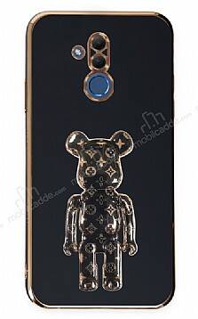 Eiroo Huawei Mate 20 Lite Bearbrick Standlı Siyah Silikon Kılıf - 1