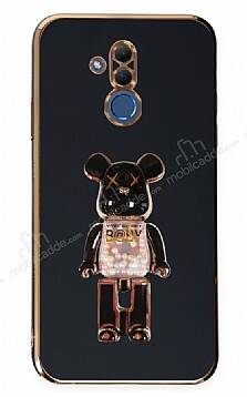 Eiroo Huawei Mate 20 Lite Candy Bear Standlı Siyah Silikon Kılıf - 1