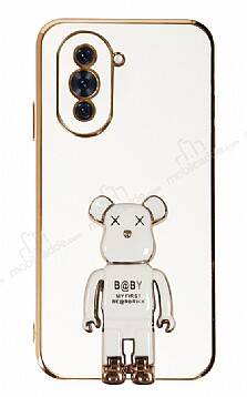 Eiroo Huawei nova 10 Baby Bear Standlı Beyaz Silikon Kılıf - 1