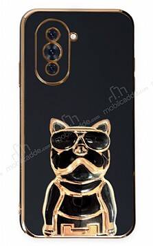 Eiroo Huawei nova 10 Bulldog Standlı Siyah Silikon Kılıf - 1