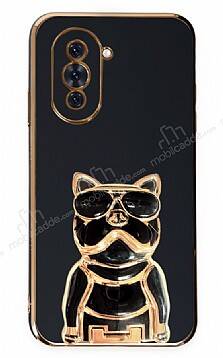 Eiroo Huawei nova 10 Pro Bulldog Standlı Siyah Silikon Kılıf - 1