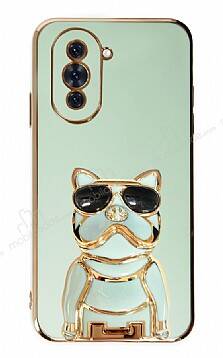 Eiroo Huawei nova 10 Pro Bulldog Standlı Yeşil Silikon Kılıf - 1