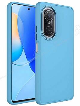 Eiroo Huawei nova 9 SE Metal Çerçeveli Açık Mavi Rubber Kılıf - 1