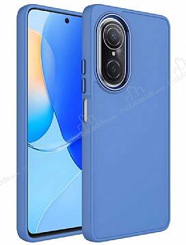 Eiroo Huawei nova 9 SE Metal Çerçeveli Mavi Rubber Kılıf - 1