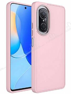 Eiroo Huawei nova 9 SE Metal Çerçeveli Pembe Rubber Kılıf - 1