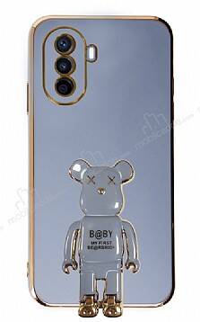 Eiroo Huawei Nova Y70 Baby Bear Standlı Mavi Silikon Kılıf - 1