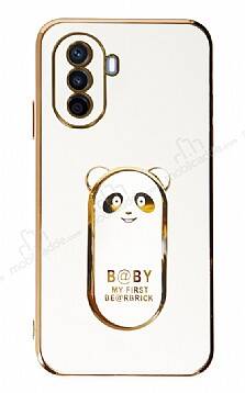 Eiroo Huawei Nova Y70 Baby Panda Standlı Beyaz Silikon Kılıf - 1