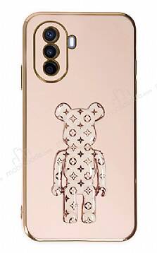 Eiroo Huawei Nova Y70 Bearbrick Standlı Pembe Silikon Kılıf - 1