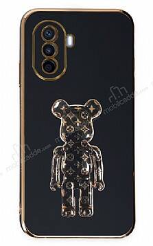 Eiroo Huawei Nova Y70 Bearbrick Standlı Siyah Silikon Kılıf - 1