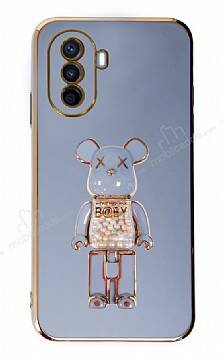 Eiroo Huawei Nova Y70 Candy Bear Standlı Mavi Silikon Kılıf - 1