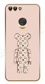 Eiroo Huawei P Smart 2018 Bearbrick Standlı Pembe Silikon Kılıf - 1