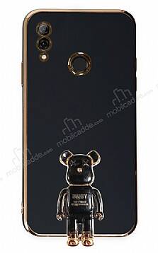 Eiroo Huawei P Smart 2019 Baby Bear Standlı Siyah Silikon Kılıf - 1