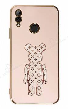 Eiroo Huawei P Smart 2019 Bearbrick Standlı Pembe Silikon Kılıf - 1