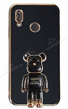 Eiroo Huawei P20 Lite Baby Bear Standlı Siyah Silikon Kılıf - 1